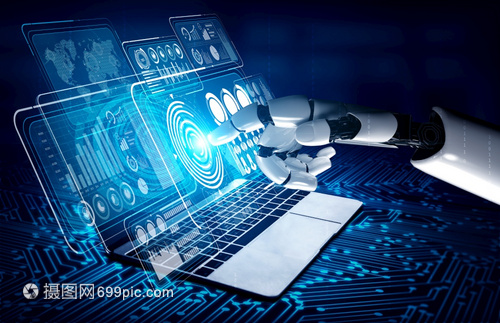 3D進行人工智能AI機器人和開發(fā)研究為生活者的未來服務數(shù)字據(jù)挖掘和計算機大腦的器學習技術設計